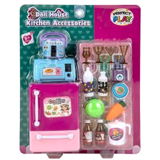 Fashion Doll Fridge, Microwave & Grocery Set